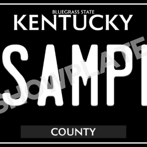 Kentucky Black & White US Plate