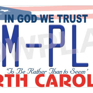 North Carolina Euro License Plate